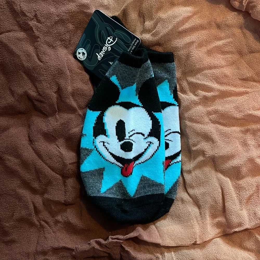 Disney ankle no show socks Bambi Mickey Mouse size 9-11